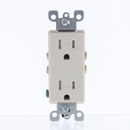 Leviton Light Almond Tamper Resistant Decora Receptacle Outlet 5-15R 15A T5325-T