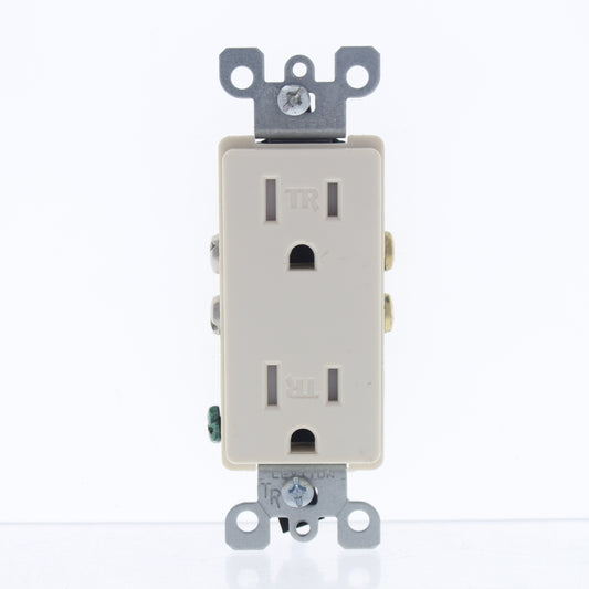 Leviton Light Almond Tamper Resistant Decora Receptacle Outlet 5-15R 15A T5325-T