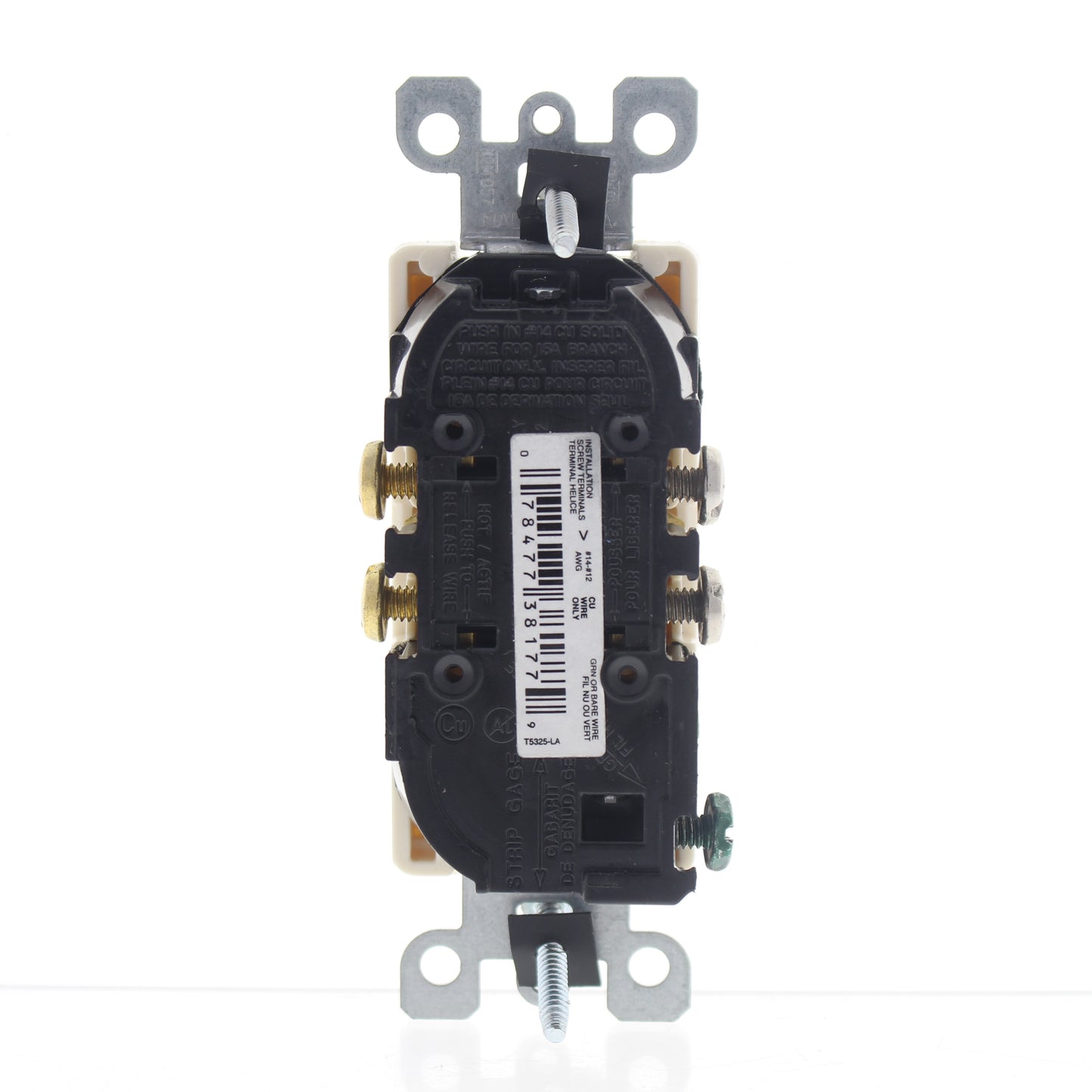 Leviton Light Almond Tamper Resistant Decora Receptacle Outlet 5-15R 15A T5325-T