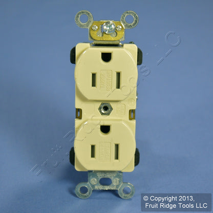 Leviton Ivory Tamper Resistant Duplex Receptacle Outlet 15A 125V Bulk TBR15-I