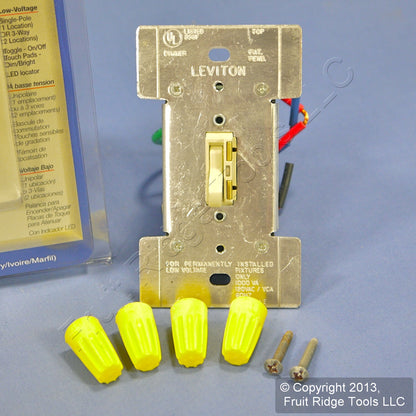 Leviton TGM10-1LI Ivory 3-Way Magnetic Low Volt Touch Dimmer Switches 1000W 5pcs
