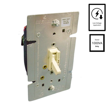 Leviton Ivory 3-Way Magnetic Low Voltage Toggle Touch Dimmer 1000W TGM10-1LI