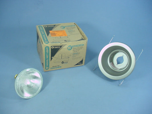 Lithonia 5" Brushed Nickel Wet Light Recessed Finishing Trim with Bulb 5H20BN