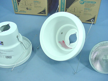 6 Lithonia Lighting 5" White Wet Light Recessed Finishing Trim w/ Bulb 5H20MW