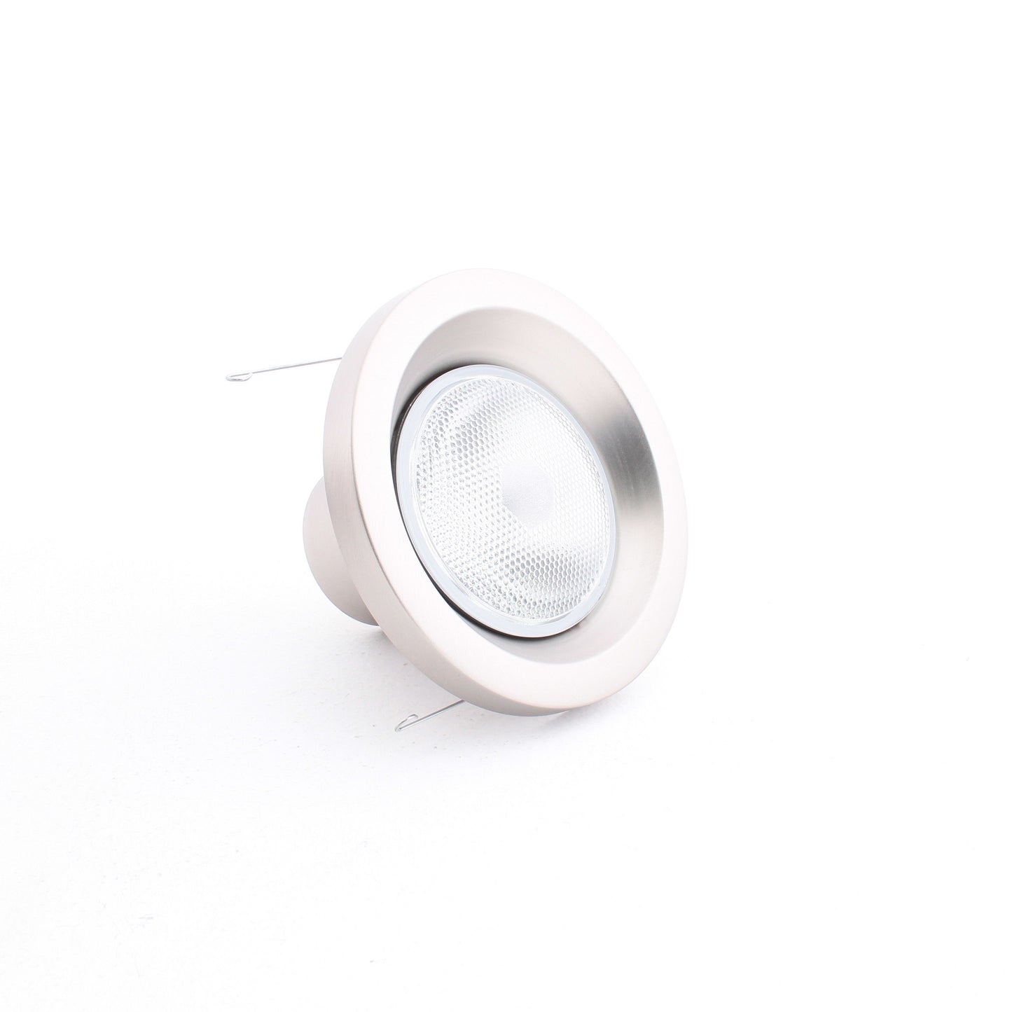 6 Lithonia 6" Brushed Nickel Outdoor Light Recessed Finishing Trim + Bulb 6H20BN