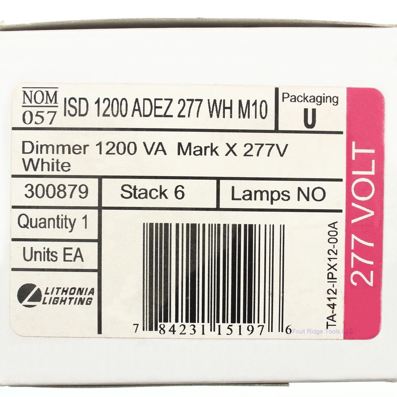Lithonia 3-Way White IPX12-1LW Dimmer Switch Preset 1-Pole 1200VA Mark X 277V