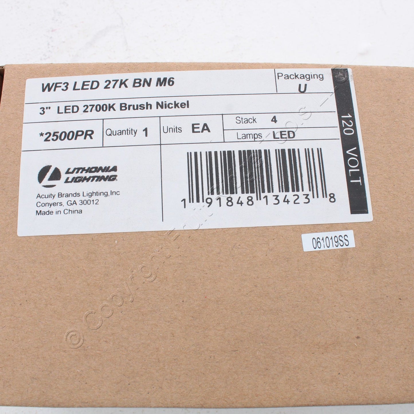 Lithonia Wafer 3" LED Recessed Downlight 2700K Brushed Nickel 120V 60Hz 9.6W