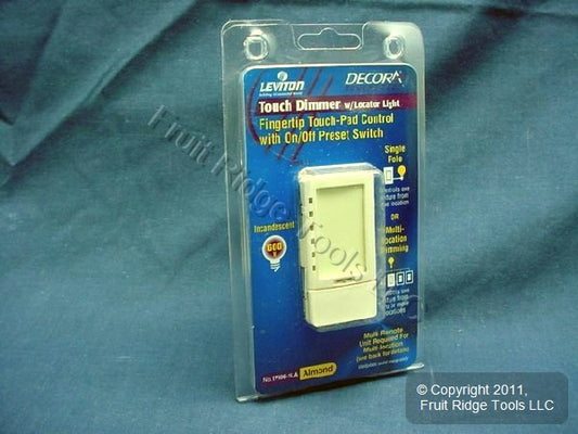 Leviton Almond TouchPoint Touch Light Dimmer Switch Decora 600W TPI06-1LA