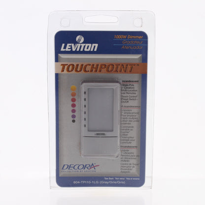 Leviton TPI10-1LG Gray TouchPoint Touch Light Dimmer Switch Decora 1000W