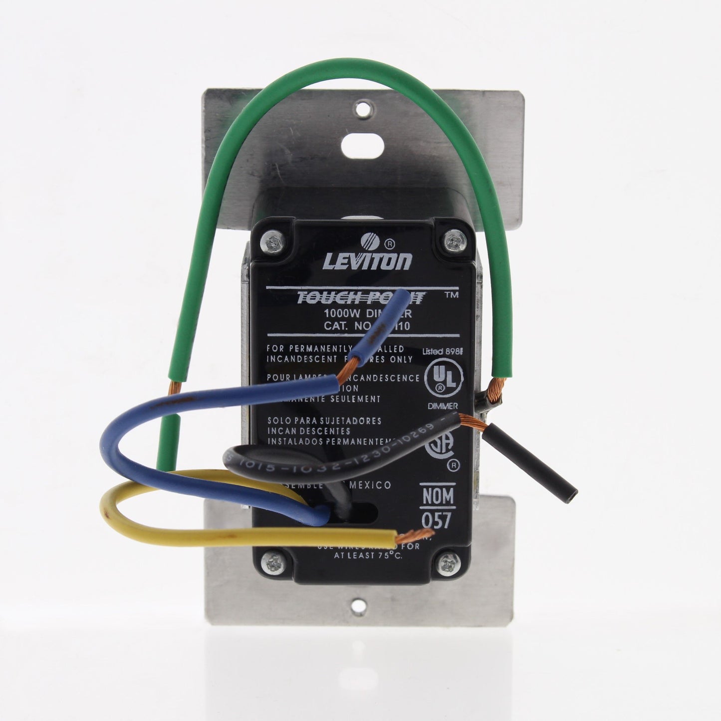 Leviton TPI10-1LG Gray TouchPoint Touch Light Dimmer Switch Decora 1000W