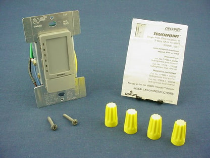 Leviton TPM10-1LG Gray Touch Dimmer Switch 1000W Magnetic Low Voltage 1000W