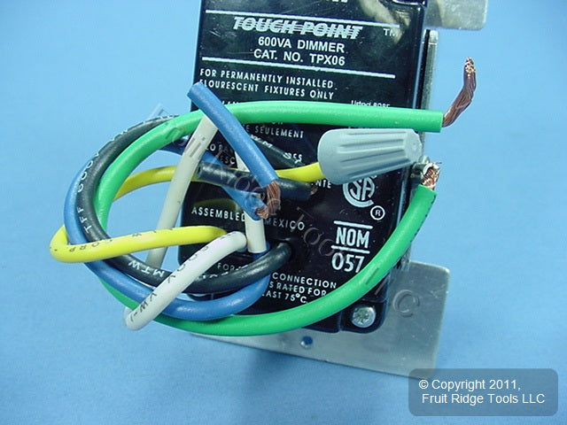 Leviton TPX06-1LE Black Mark 10 Fluorescent Touch Light Dimmer Switch