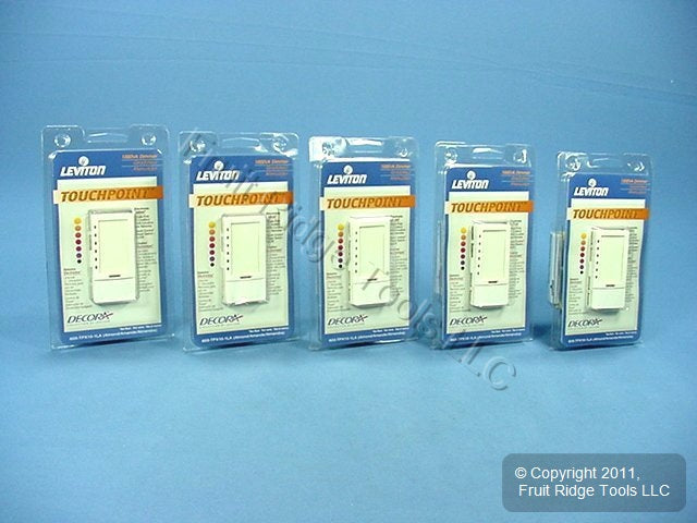 Leviton TPX10-1LA Almond Mark10 Fluorescent Touch Light Dimmer Switch 1000VA 5pk