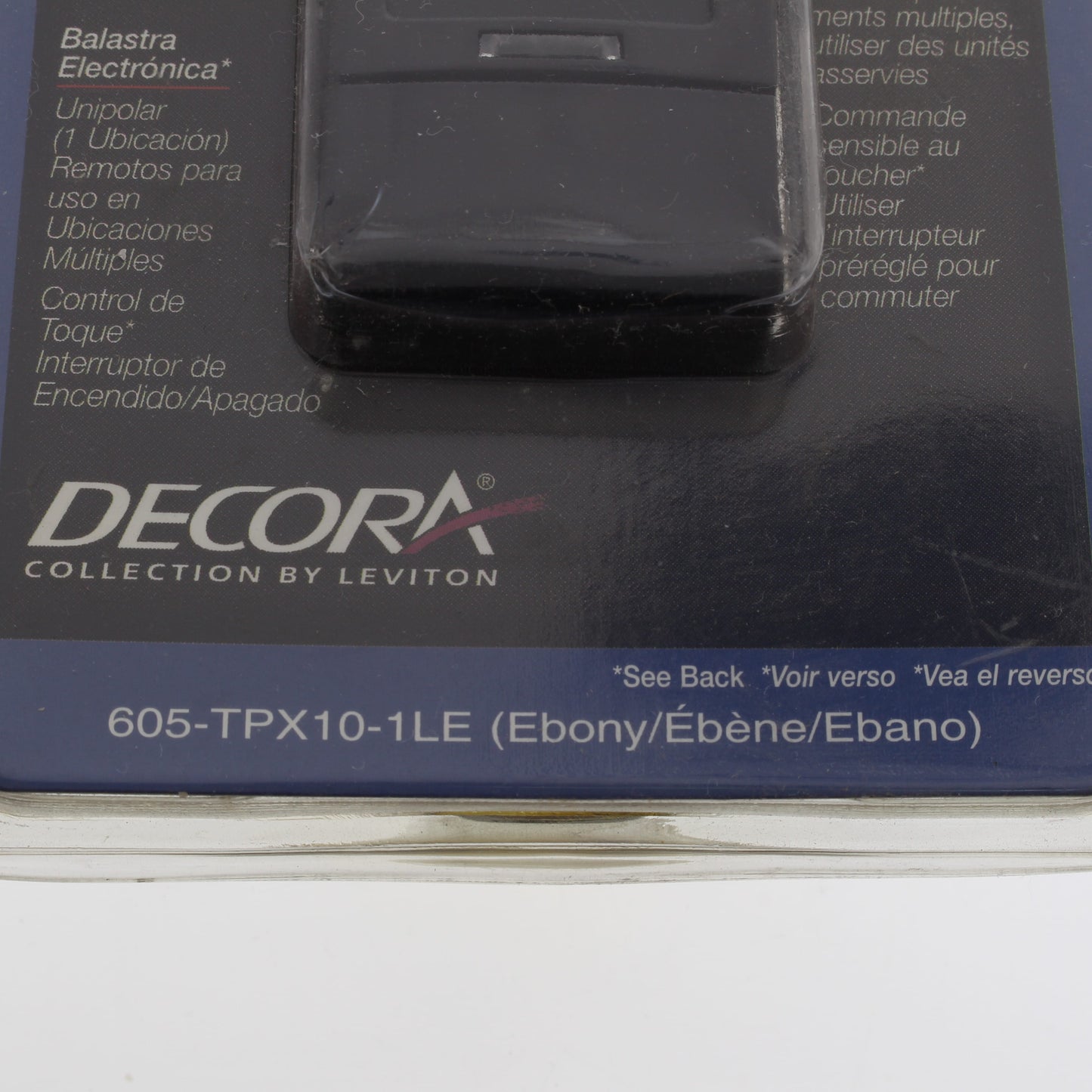 Leviton TPX10-1LE Black Mark 10 Fluorescent Touch Light Dimmer Switch 1000VA