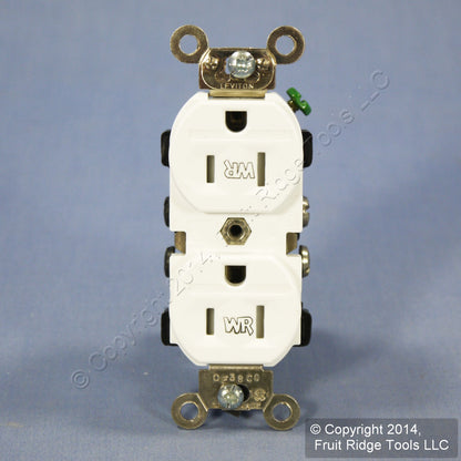 Leviton TWR15-W White Tamper/Weather Resistant Duplex 15A Receptacle Outlet 125V