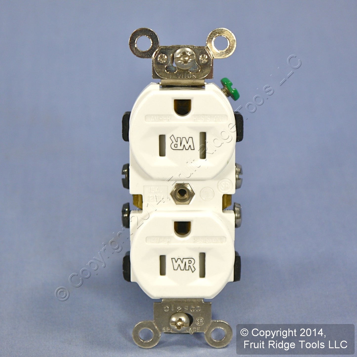 Leviton TWR15-W White Tamper/Weather Resistant Duplex 15A Receptacle Outlet Bulk