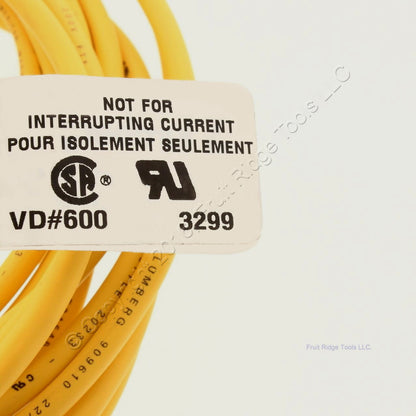 Lumberg Automation 3299-5M Yellow Sensor Cordset Right Angle 300V 22/3 5 Meters