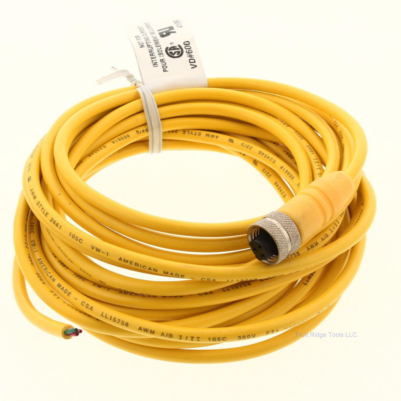 Lumberg Automation Sensor Cordset 300V AWM A/B #4199 20 Feet VW-1 22/3