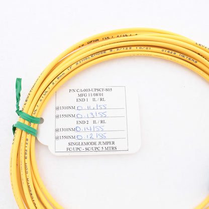 5M Leviton Fiber Optic Single-Mode Simplex Patch Cable Cord SC FC UPC UPSCF-S05