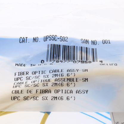 Leviton UPSSC-S02 Fiber Optic Single-Mode Simplex Patch Cable Cord SM SC UPC 2M