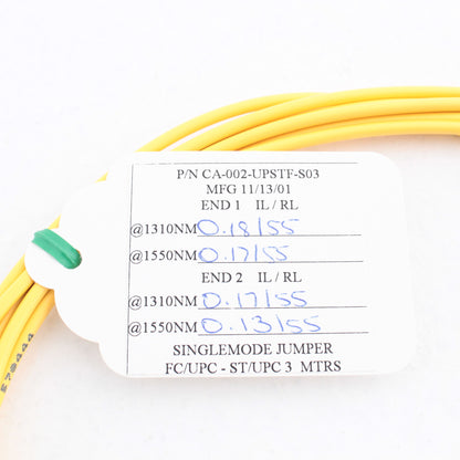 3M Leviton Fiber Optic Single-Mode Simplex Patch Cable Cord ST FC UPC UPSTF-S03