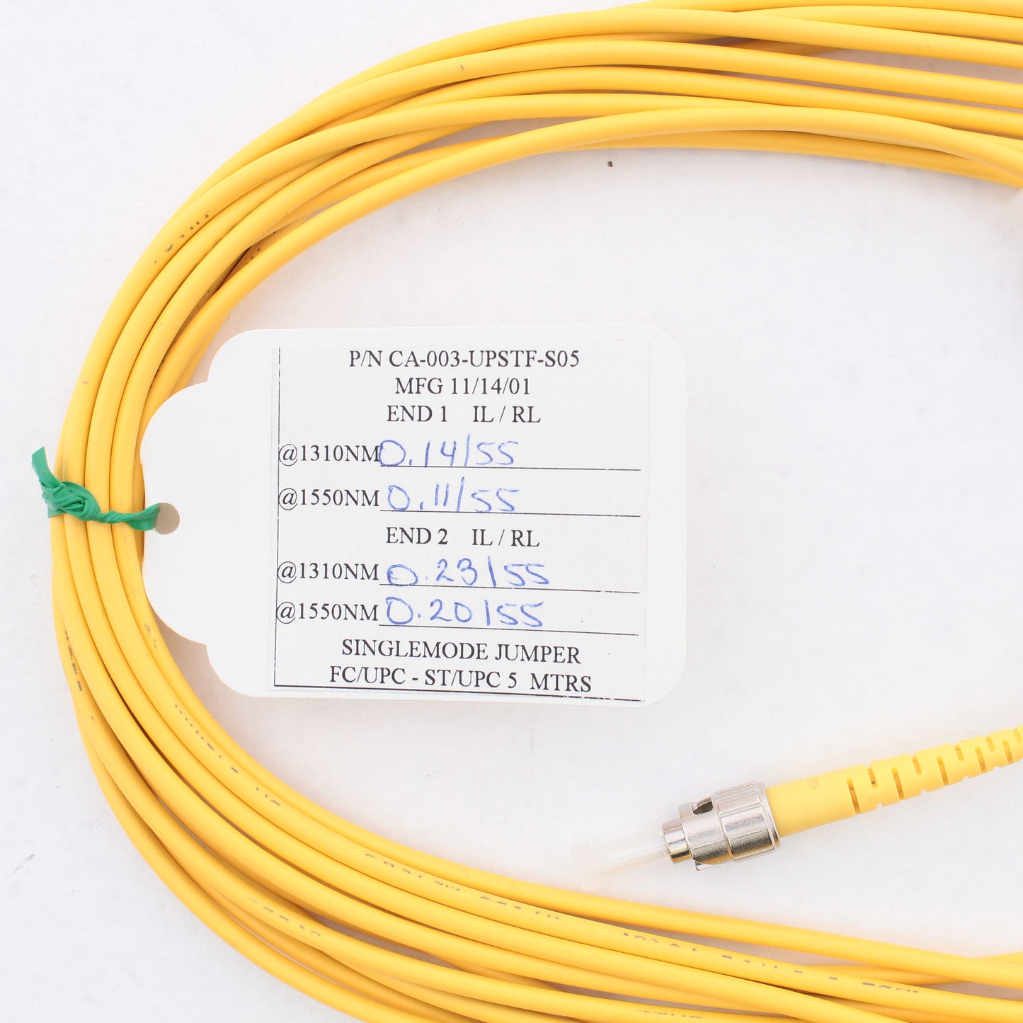5M Leviton Fiber Optic Single-Mode Simplex Patch Cable Cord ST FC UPC UPSTF-S05