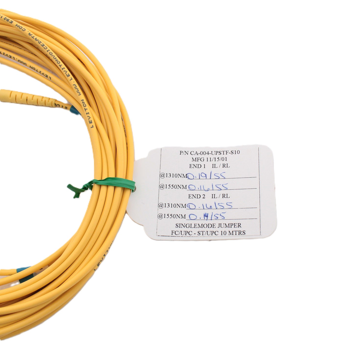 10M Leviton Fiber Optic Single-Mode Simplex Patch Cable Cord ST FC UPC UPSTF-S10