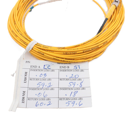 10M Leviton Fiber Optic Single-Mode Simplex Patch Cable Cord ST LC UPC UPSTL-S10