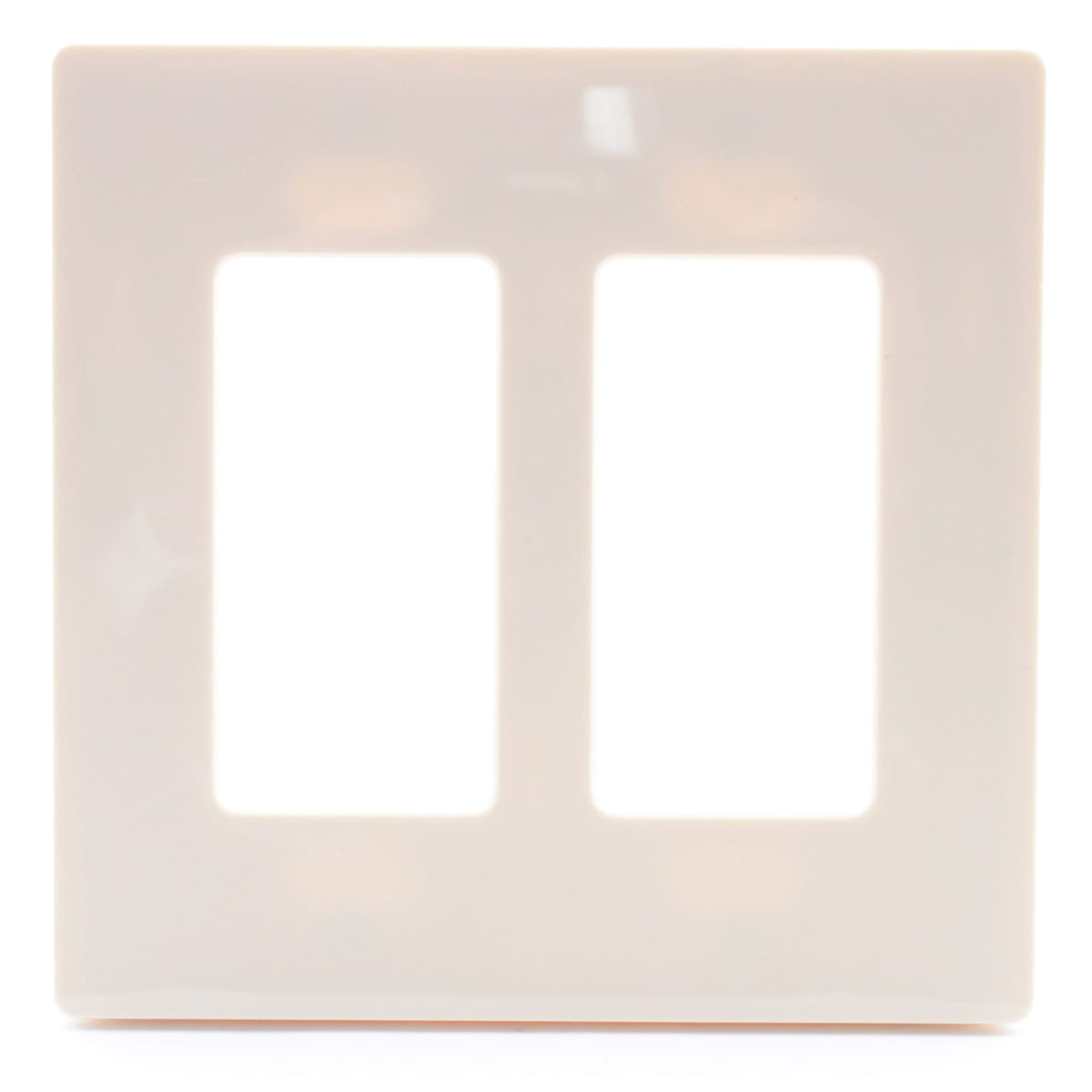 Lutron Almond 2-Gang Screwless Decorator GFCI Wallplate Plastic Cover CW-2-AL