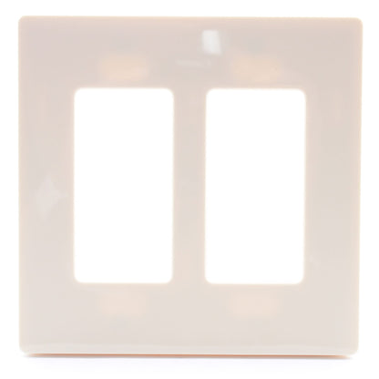 Lutron Almond 2-Gang Screwless Decorator GFCI Wallplate Plastic Cover CW-2-AL