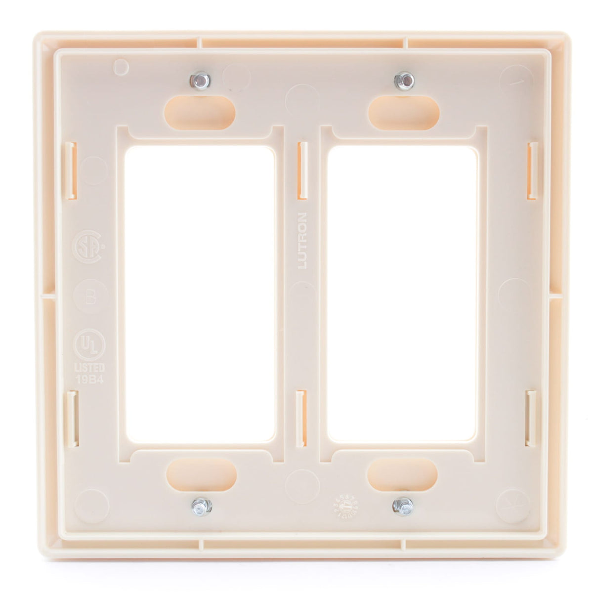 Lutron Almond 2-Gang Screwless Decorator GFCI Wallplate Plastic Cover CW-2-AL