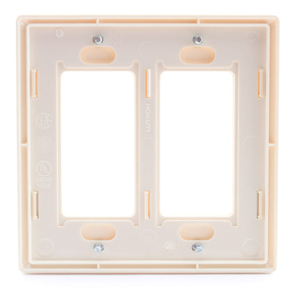 Lutron Almond 2-Gang Screwless Decorator GFCI Wallplate Plastic Cover CW-2-AL