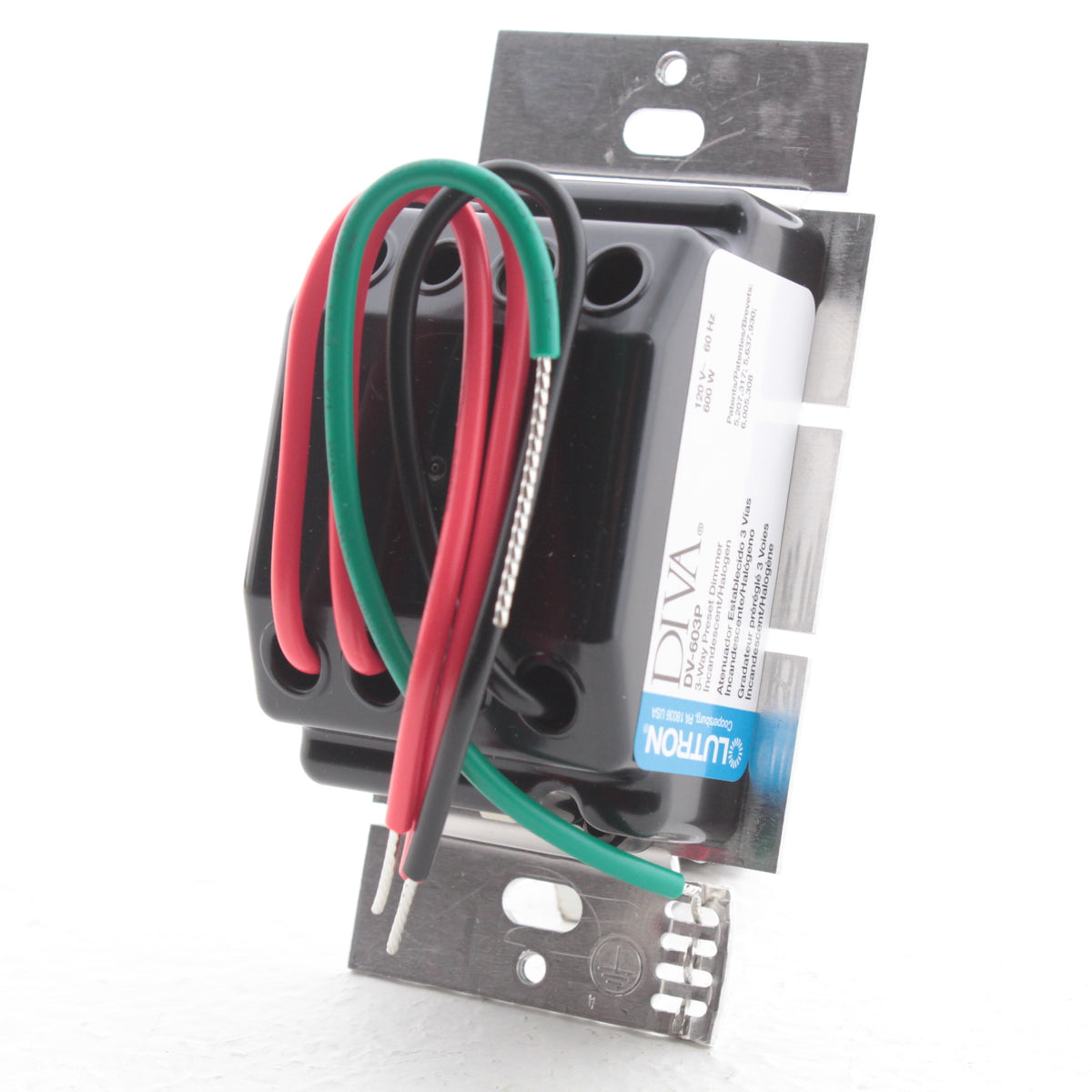 Lutron Almond 3-Way Incandescent Slide Dimmer Rocker Switch 120V 600W DV-603P-AL