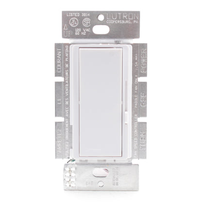 Lutron Diva White 1.5A 3-Way Single Pole 3-Speed ON/OFF Fan Control DVFSQ-F-WH