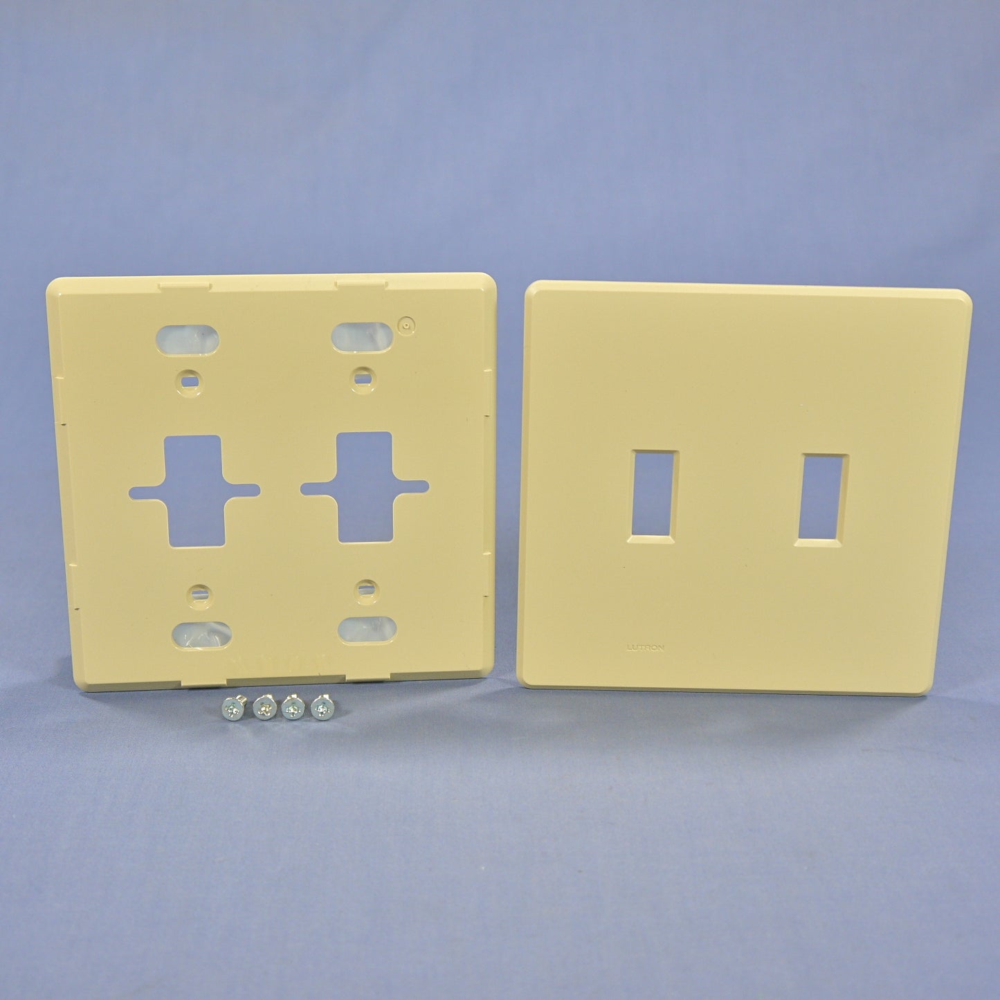 Lutron FW-2-IV Ivory 2-Gang Toggle Switch Plastic Midway Wallplate Cover Plate