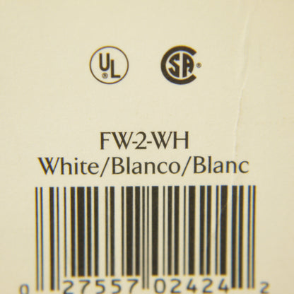 Lutron FW-2-WH White 2-Gang Toggle Switch Plastic Midway Wallplate Cover Plate