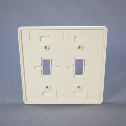 Lutron FW-2-WH White 2-Gang Toggle Switch Plastic Midway Wallplate Cover Plate