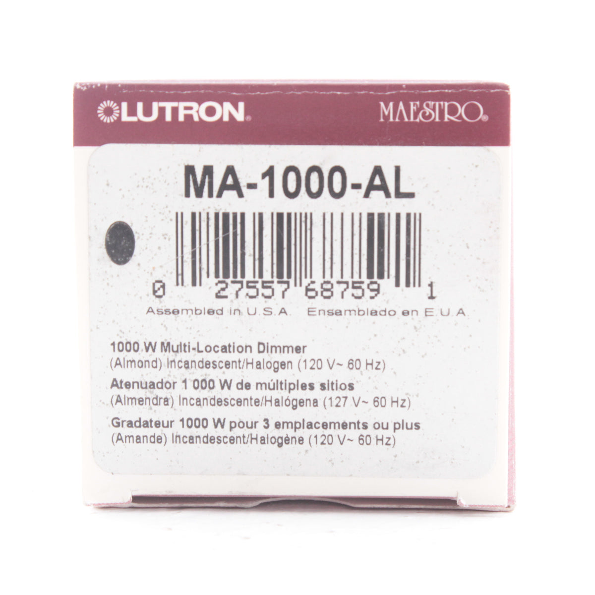 Lutron Maestro Almond Preset Decorator Dimmer Switch Multi-Way 1000W MA-1000-AL