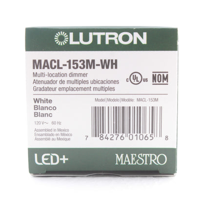 Lutron White 1-Pole Multi-Location Slide Dimmer Rocker Switch 120V MACL-153M-WH