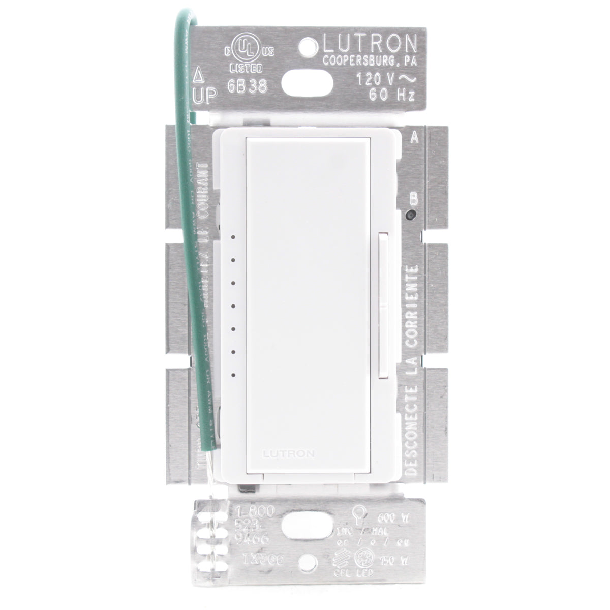 Lutron White 1-Pole Multi-Location Slide Dimmer Rocker Switch 120V MACL-153M-WH