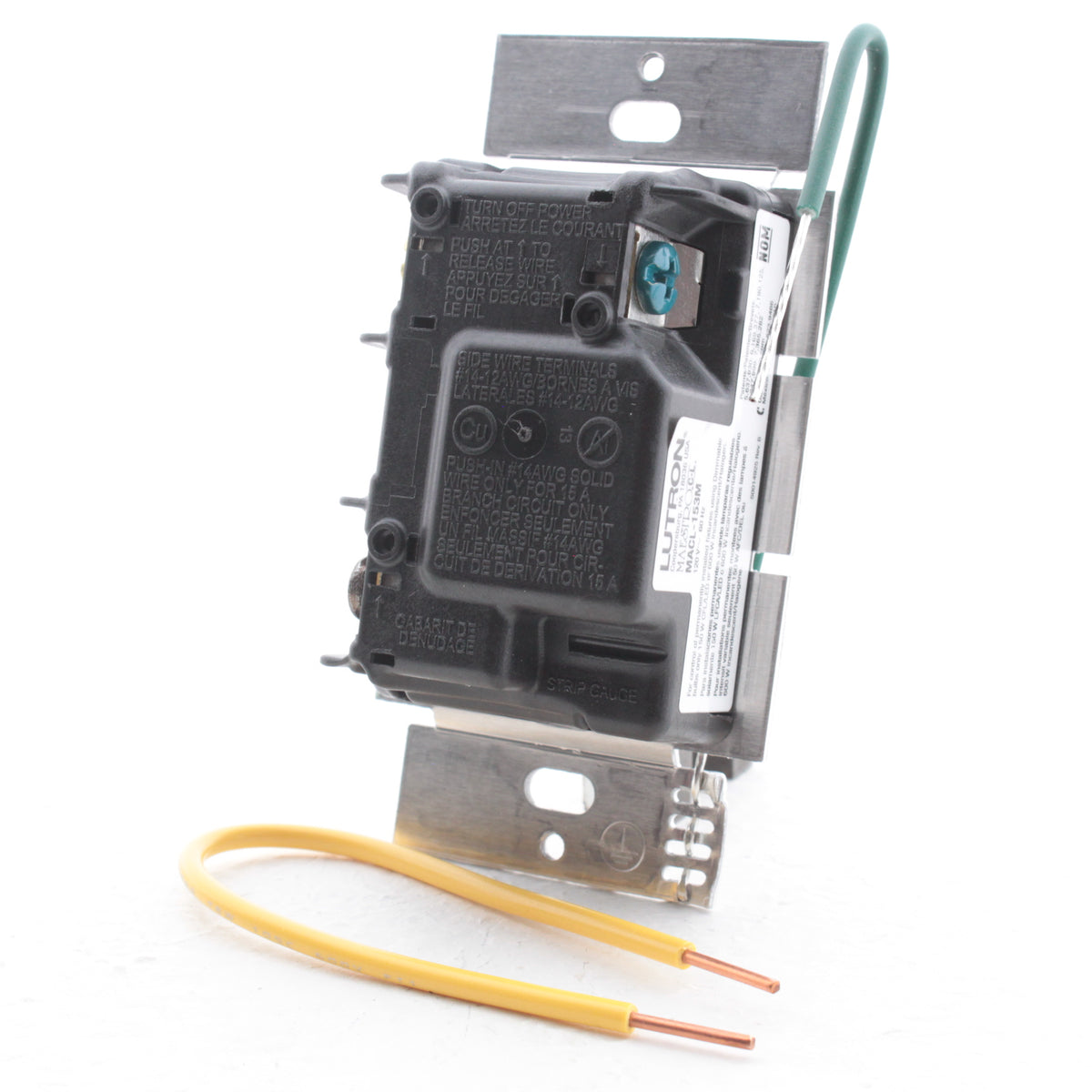 Lutron White 1-Pole Multi-Location Slide Dimmer Rocker Switch 120V MACL-153M-WH