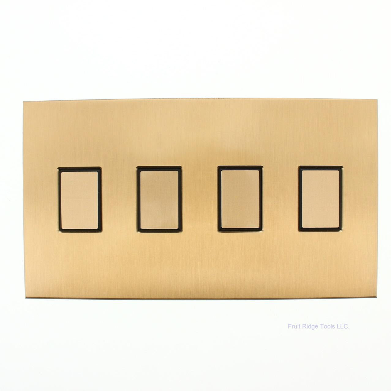 Lutron NT-KKKK-FB-SB Gold 4-Gang Wallplate Cover for Push-Bottom Switch Dimmers