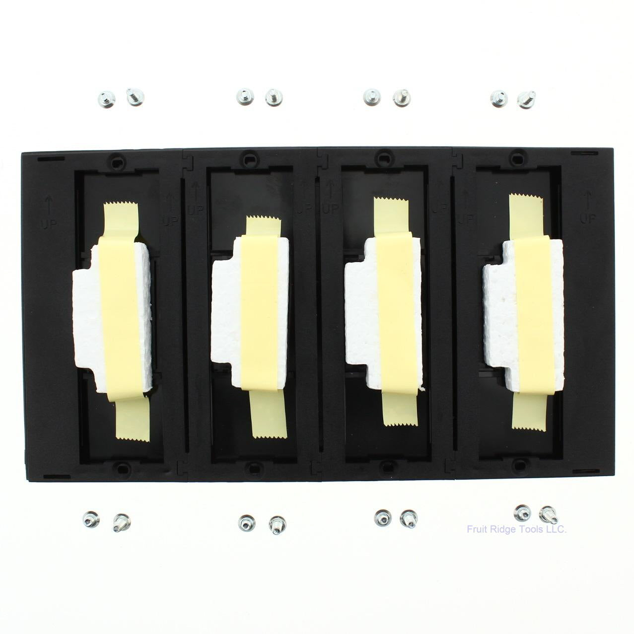 Lutron NT-KKKK-FB-SB Gold 4-Gang Wallplate Cover for Push-Bottom Switch Dimmers