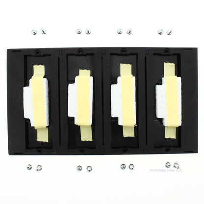 Lutron NT-KKKK-FB-SB Gold 4-Gang Wallplate Cover for Push-Bottom Switch Dimmers