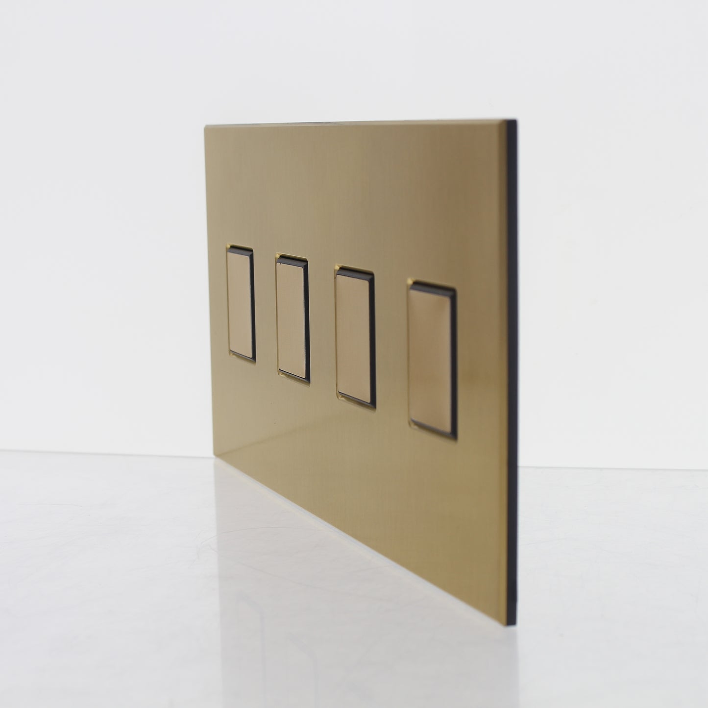 Lutron NT-KKKK-FB-SB Gold 4-Gang Wallplate Cover for Push-Bottom Switch Dimmers