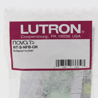 Lutron NT-S-NFB-GR Matte Gray 1-Gang Faceplate Nova T Architectural Wallplate