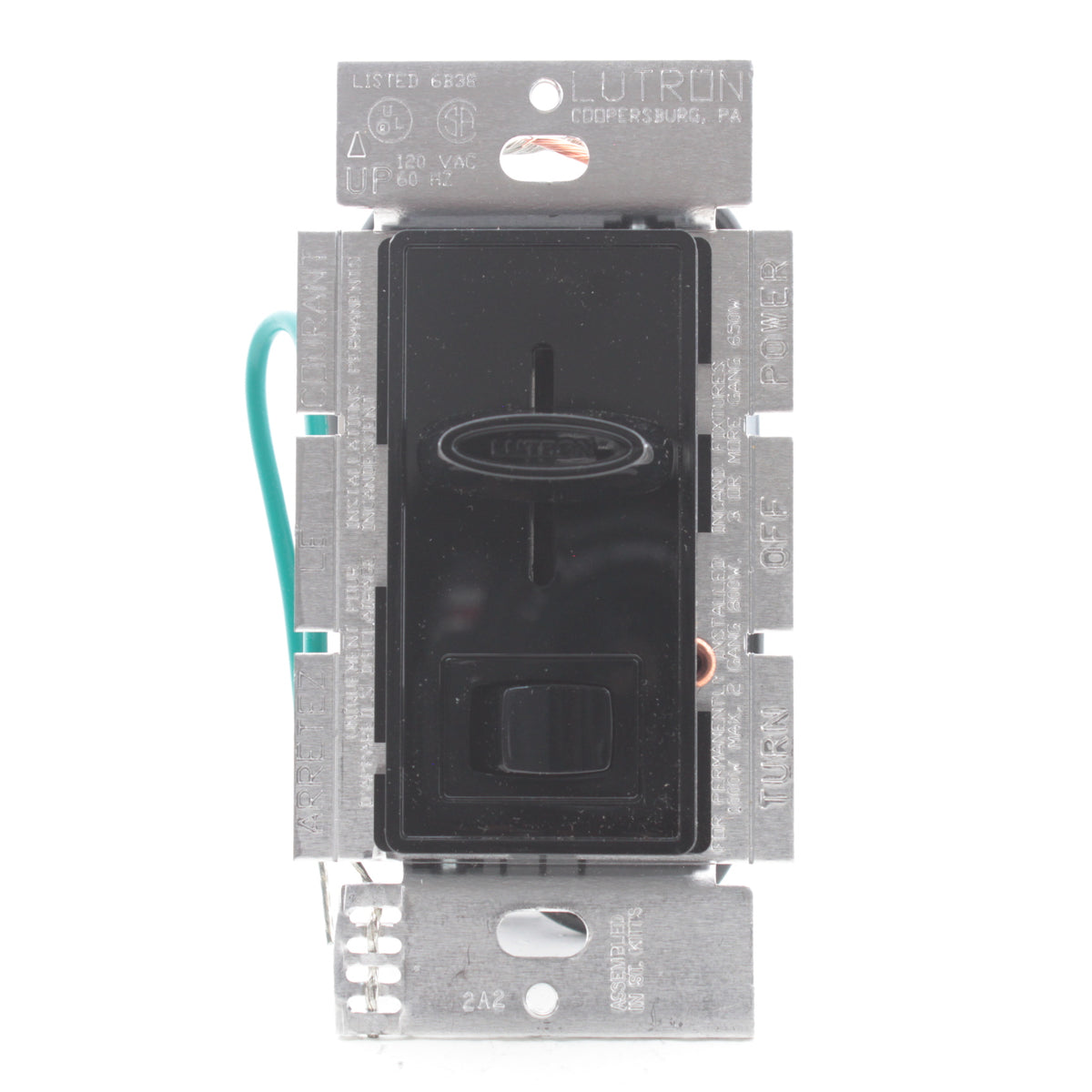 Lutron Skylark Black Single Pole Slide Dimmer Switch Preset 1000W S-10P-BL