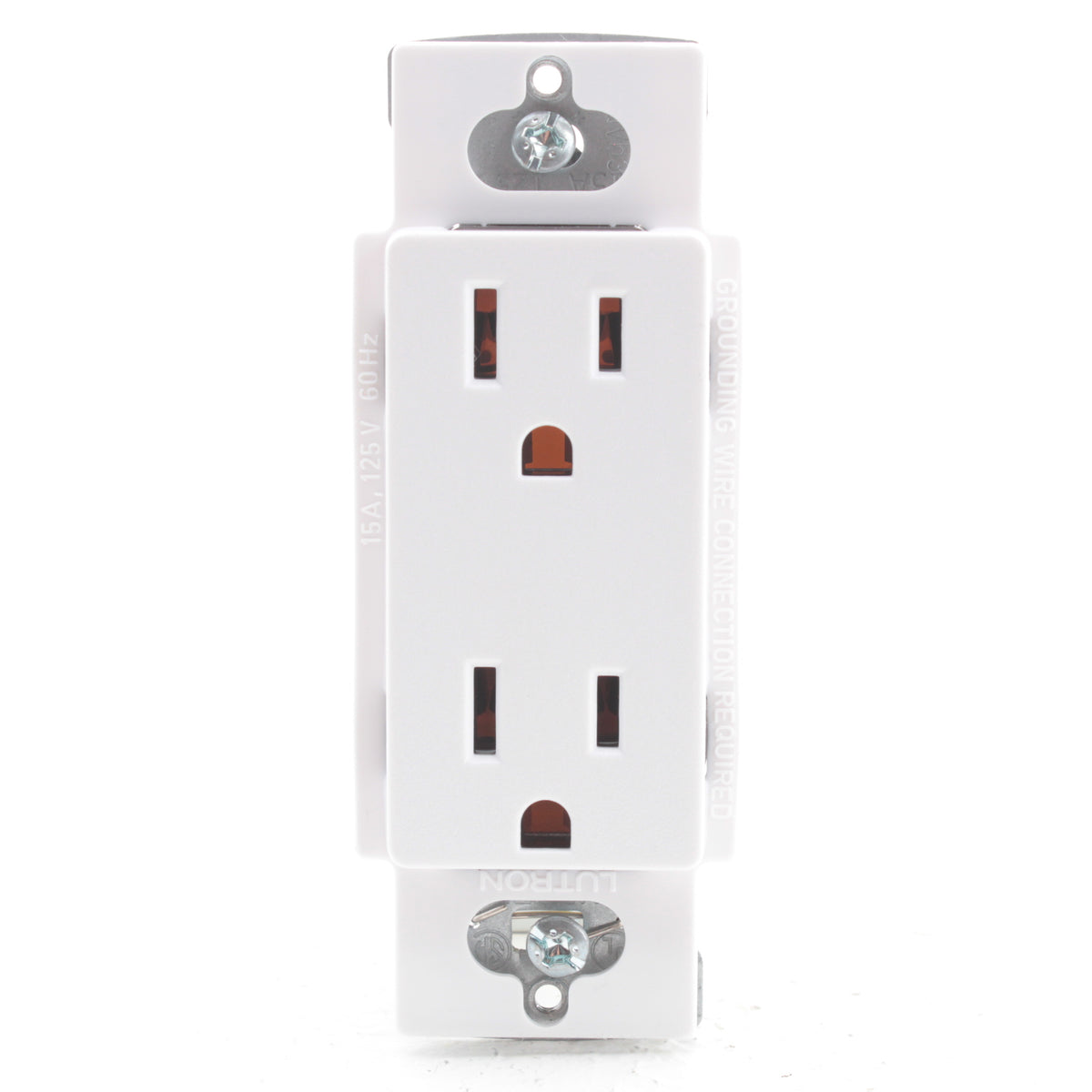Lutron Satin Colors Snow Duplex Receptacle Outlet NEMA 5-15R 15A 125V SCR-15-SW