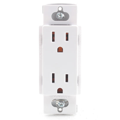 Lutron Satin Colors Snow Duplex Receptacle Outlet NEMA 5-15R 15A 125V SCR-15-SW