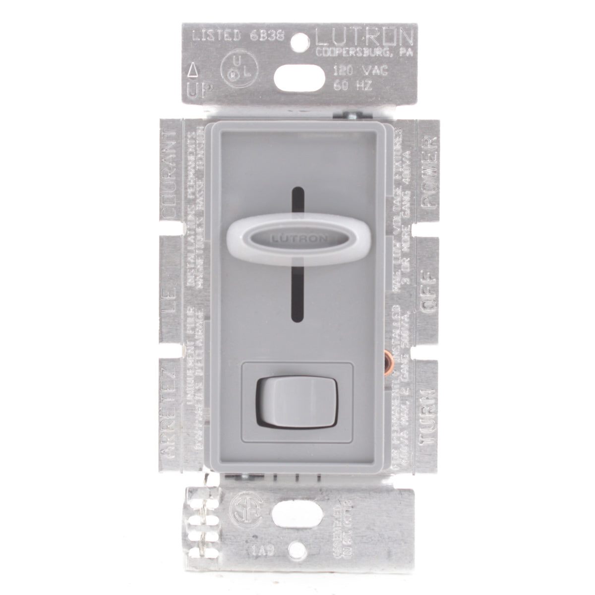 Lutron Gray Magnetic Low Volt Single Pole Dimmer Preset 600VA 450W SLV-600P-GR